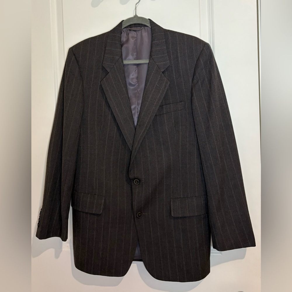 Dior Men's Wool Charcoal Pinstripe Blazer